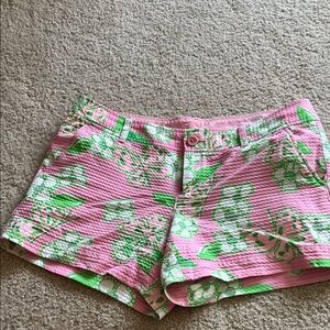 Lilly Pulitzer Pink and Green Floral Shorts